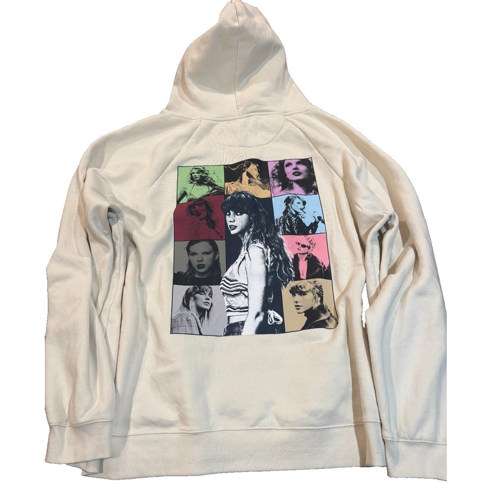 Taylor Swift official Eras Tour Hoodie Concert Sweatshirt ivory womens' size 3XL